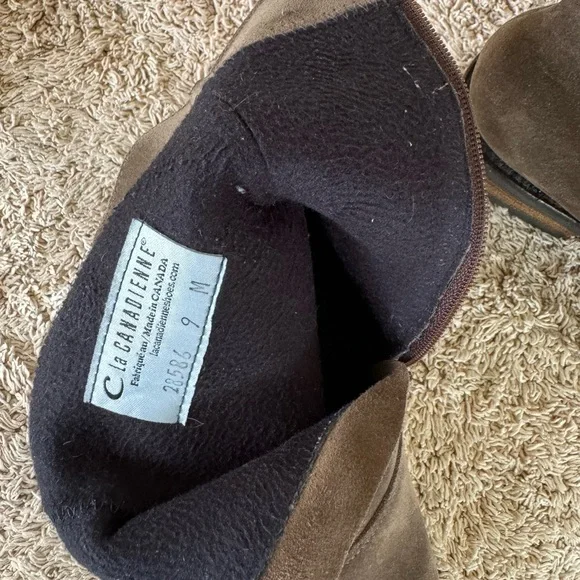 La Canadienne Women's Olive Buckled Wedge Booties - Picture 10 of 11